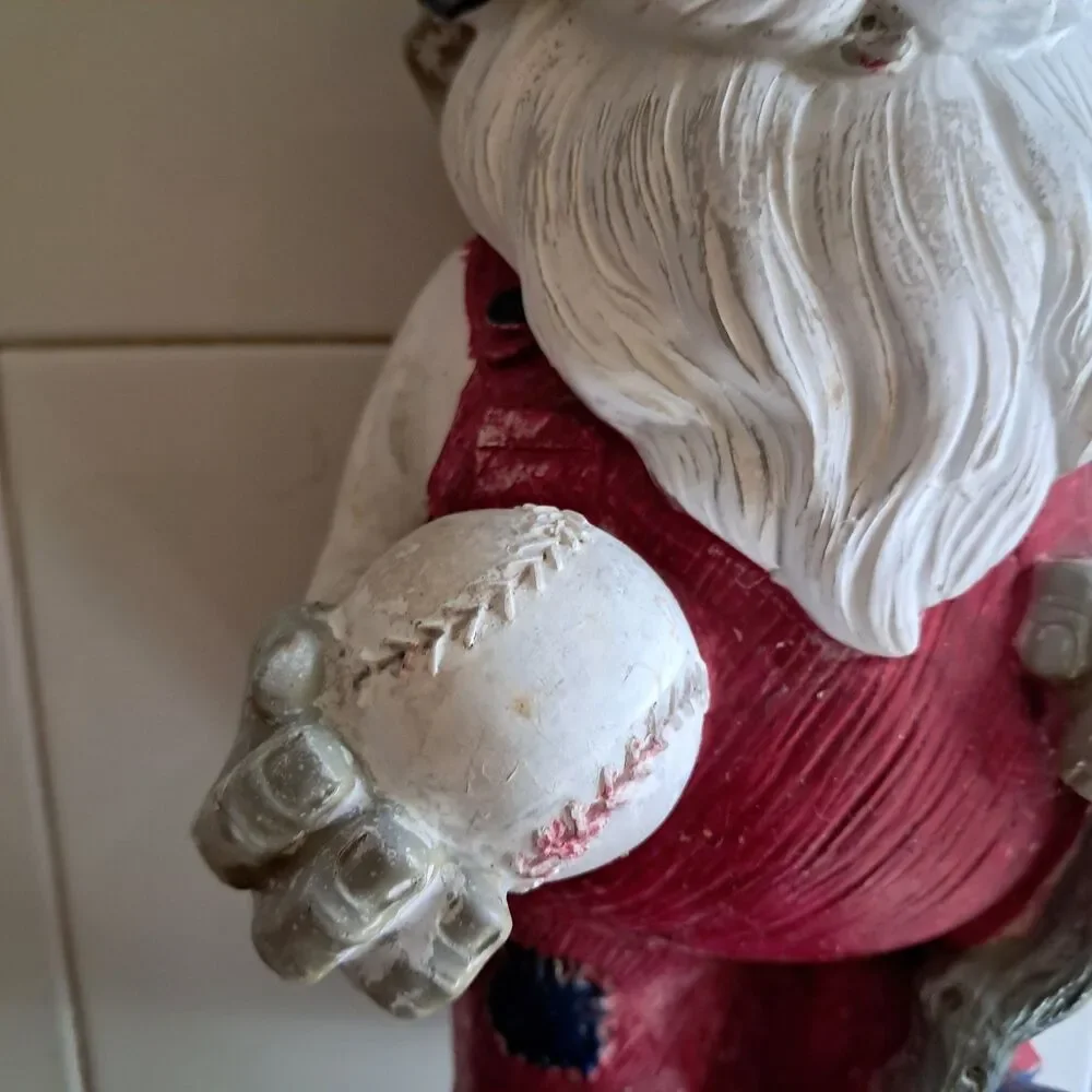 2015 Chicago Cubs Garden Gnome 11” Statue Holding Baseball Walking Stick